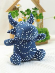 Patchwork Cow Keychain detail