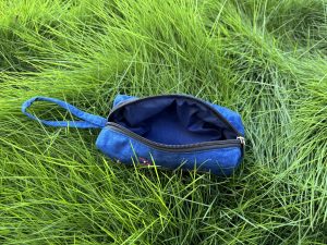 Brave Bull Embroidered Cotton Pencil Case detail