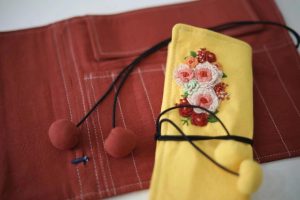 Sunset Bloom Pencil Pouch detail