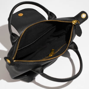 Leather dumpling crossbody bag detail