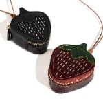 Custom Strawberry Leather Pouches | Mini Fruit Coin Purses & AirPods Cases