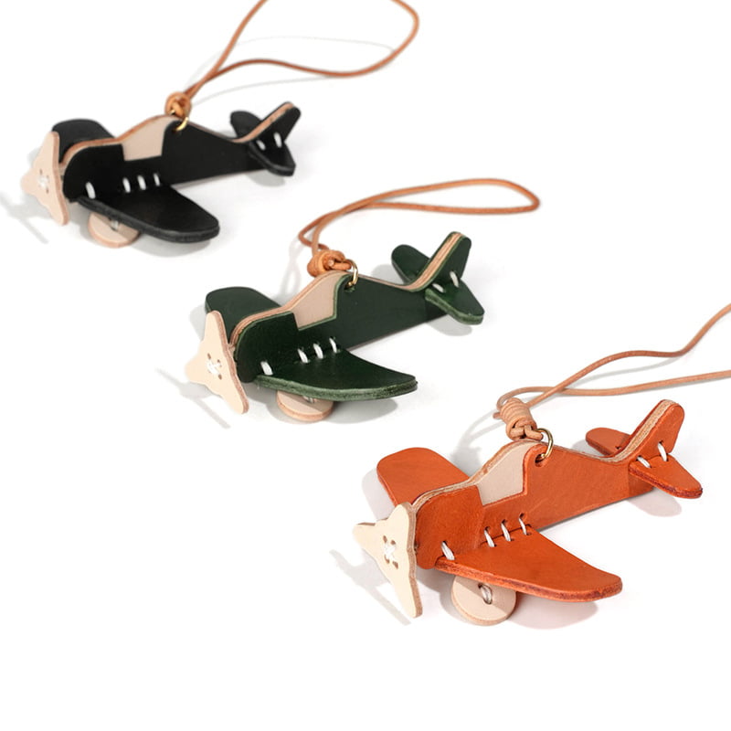 Airplane Pendant Genuine Leather