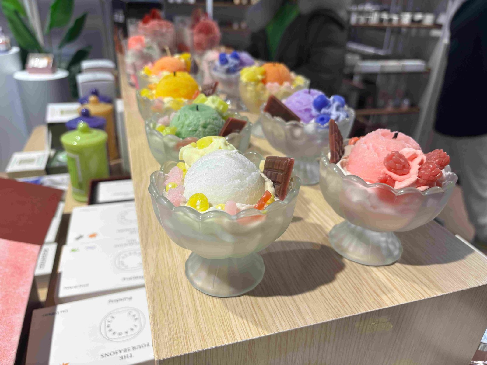 Hand-poured soy wax candle production