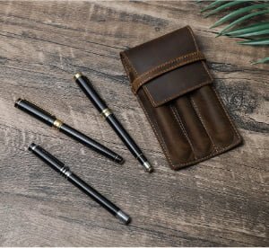 Wholesale Leather Pen Case Collection | Custom Artisanal Fountain Pen Pouches & Desk Accessories
