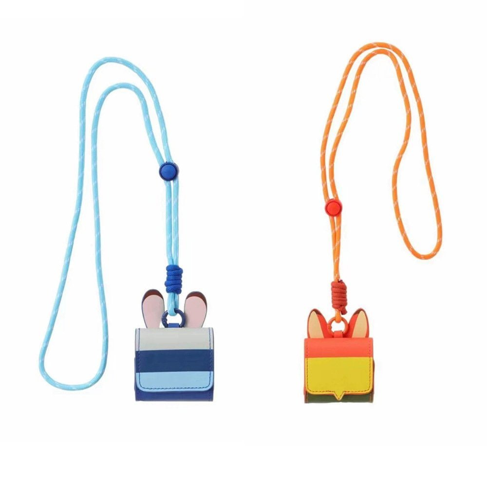 Leather Earphone Cases | Animated Zootopia-Themed Nick & Judy Mini Bag Pendants